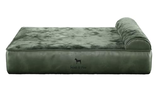 NOAH & PAW Riesiges Hundebett, XXL, 140 x 114 x 27 cm, orthopädisches Hundebett, Eierschalen-Memory-Schaum mit Kühlgel, wasserdicht, maschinenwaschbar, inklusive Innenbezug (veganes Leder) von NOAH & PAW