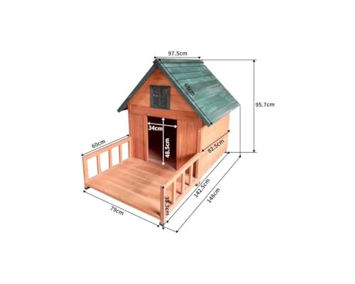 Niche en sapin LAIKA - 96x150x110cm - Pour chien - Bois von NOBEX