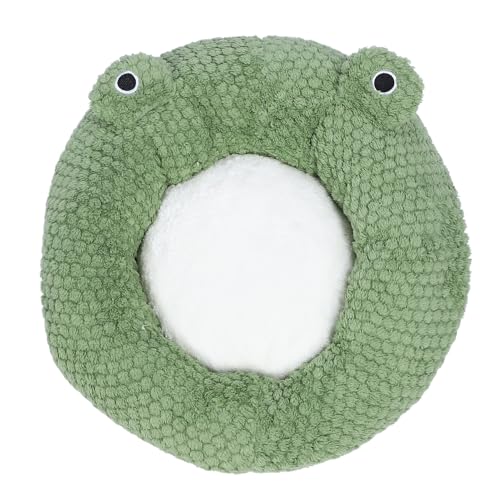 Frosch-Haustierbett – Katzenbetten für Hauskatzen, Süßes Katzenbett, Waschbar, Flauschiges Rundes Haustierbett, Weiches Plüsch-Donut-Kuschelkissen, Selbstwärmend für Kleine (2XL) von NOENNULL