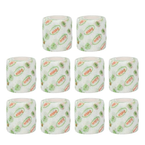 NOENNULL 10 Stück Rolle Pet Vet Wrap Selbstklebende Bandage Tiervlies Polyester Selbstklebendes Verbandband Atmungsaktive Kohäsive Bandage für Sporttiere Hunde, Pferde, Haustiere (5cm) von NOENNULL