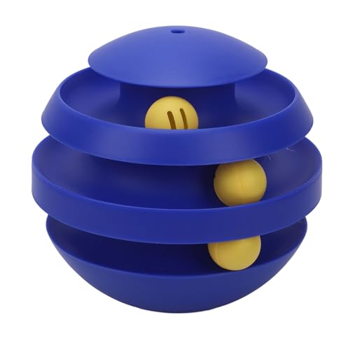 NOENNULL Catball -Spielzeug 360 Grad Rotierender Bissproof Reduzieren Langeweile Verbesserte Bewegung Innenkatze Cat Ball Toy für Zuhause (Blau) von NOENNULL