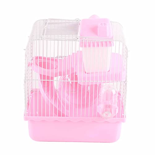 Hamster-Tragetasche – Kleiner Hamsterkäfig mit Laufrad, Wasserflasche, Futterbecken, Tragbares Tragehaus, Hamsterheim, Hamster-Lebensraum Zum Ausgehen, Reisen (Rosa) von NOENNULL