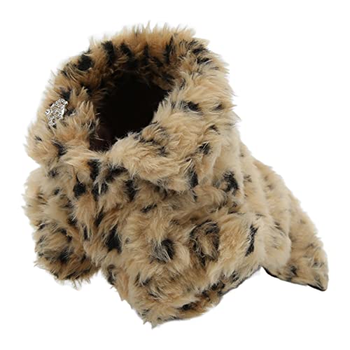 Niedliche Retro -Fashion -Haustier Leopardenmuster Umhang Kleiner Hund Plüschjacke für - und Winter Stilvolle Warme Hundemantel Winterbekleidung (M) von NOENNULL