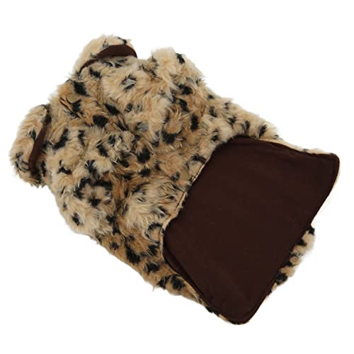 Niedliche Retro -Fashion -Haustier Leopardenmuster Umhang Kleiner Hund Plüschjacke für - und Winter Stilvolle Warme Hundemantel Winterbekleidung (S) von NOENNULL