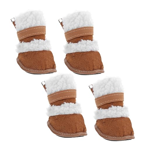 2 Paar Schneestiefel Für Haustiere Hundeschuhe Regenstiefel Sherpa Bichon von NOLITOY