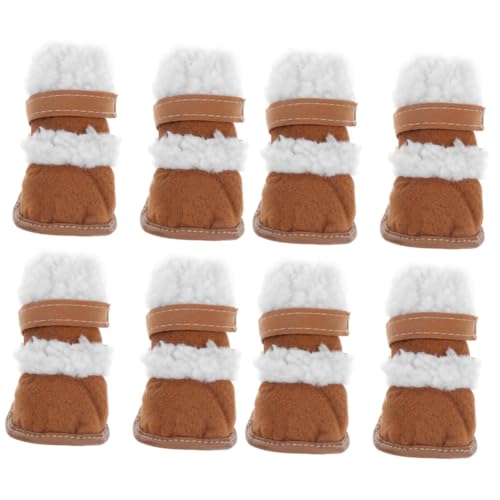 NOLITOY 4 Paare Schneestiefel Für Haustiere Hundeschuhe Wanderstiefel Sherpa von NOLITOY