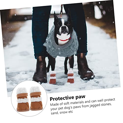 6 Paare Schneestiefel Für Haustiere Hundeschuhe Haustierschuhe Anti-rutsch-Schuhe Für Haustiere Welpenstiefel Winterstiefel Für Haustiere Sherpa rutschfest Kurze Stiefel von NOLITOY