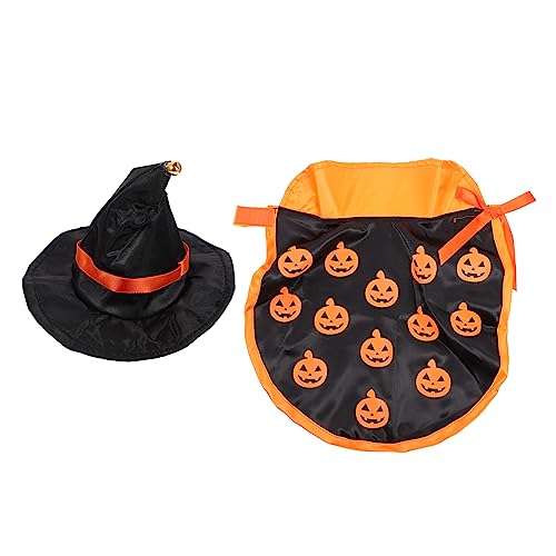 NOLITOY 1 Satz Haustier-umhang Halloween-haustierkostüm Hexen-Hoodie Halloween-Party-Hoodie Hund Halloween-kostüm Halloween-hundehexenhut Hundekleidung Urlaub Kürbis Stoff Haustier-Outfit von NOLITOY