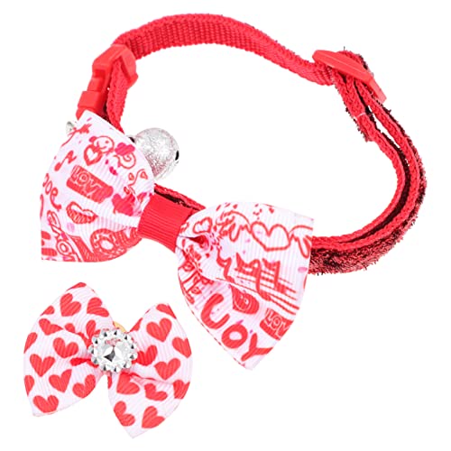 NOLITOY 1 Satz Valentinstag Halskette Katzenhalsband Mit Schwarzer Fliege Valentinstag Haustierhalsband Halsschmuck Für Haustiere Hundehalsband Spielzeug Haustier Hund Polyester Baumwolle von NOLITOY