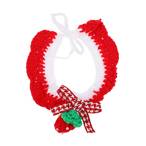 NOLITOY 1stk Gestricktes Katzenhalsband Weihnachtsdeko Verstellbare Welpenhalsbänder Für Wurf Blumenkette Pet Weihnachtshundehalsband Handgefertigtes Haustierhalsband Für Hunde von NOLITOY