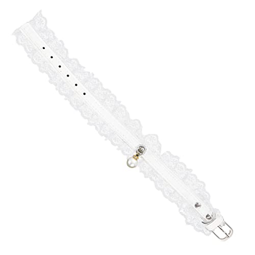 NOLITOY 1stk Pet-spitzenschal Abbrechbares Katzenhalsband Mit Fliege Perlenhalsband Haustier Hundehalsband Perlenhalskette Perle Hundehalskette Perlendekor Einstellbar Weiß Kleine Tiere von NOLITOY