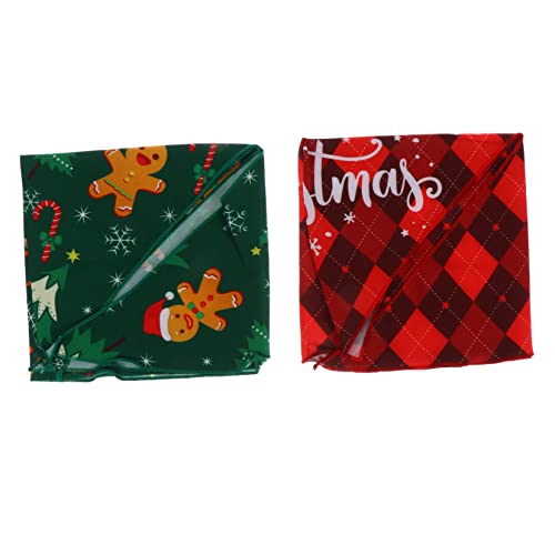 NOLITOY 2st Lätzchen Hunde-Bandana-schal Weihnachtshundekostüm Zubehör Für Hundetücher Weihnachtsbandana Haustier-Halstuch Kariert Hund Halskette Weihnachten Baumwolle Polyester von NOLITOY