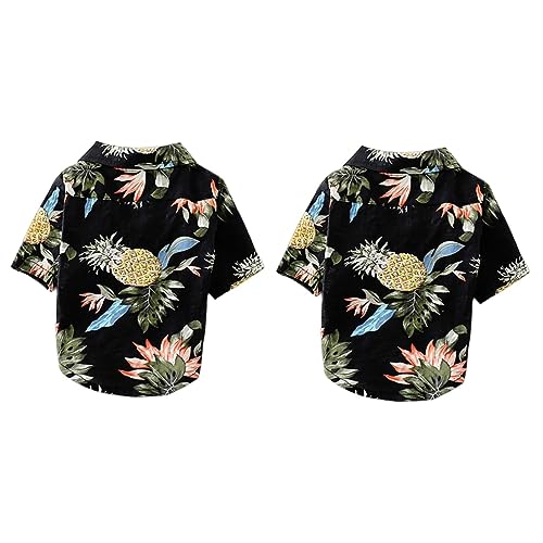 NOLITOY 2st Welpen-Hawaii-Shirt Großes Hundehalsband Modische Sommeroutfits Hawaiianisches Hemd Trachtenhemd Sommer-Tanktops Pyjama-Shirts Hund Hawaiianisch Dünn Kleid Frühling Und Sommer von NOLITOY