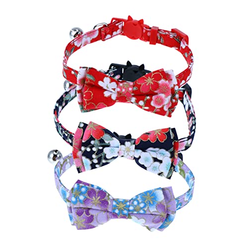 NOLITOY 3st Haustier Katzenhalsband Ausbrechen Kleines Welpenhalsband Katzenhalsband Mit Glocke Dekoratives Katzenhalsband Halsband Für Welpen Hundehalsband Die Katze Glocke Katze Tuch von NOLITOY