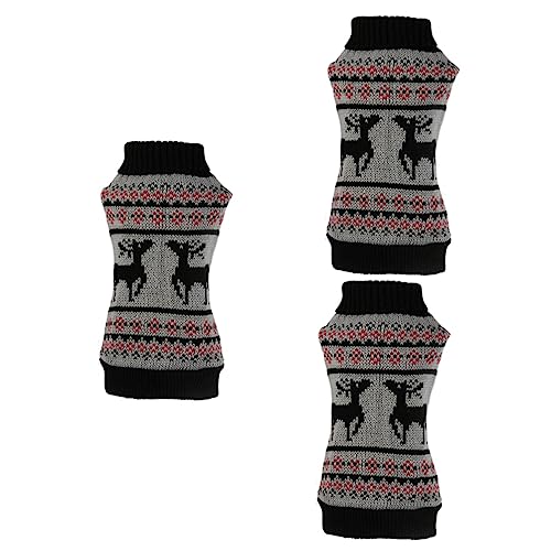 NOLITOY 3st Haustier-Pullover Weihnachtsfeier Katzenkostüm Gestrickte Pullover Partykleidung Für Haustiere Urlaub Welpenkostüm Weihnachtsmantel Weihnachtswelpenkostüm Chef Haustier Hund von NOLITOY