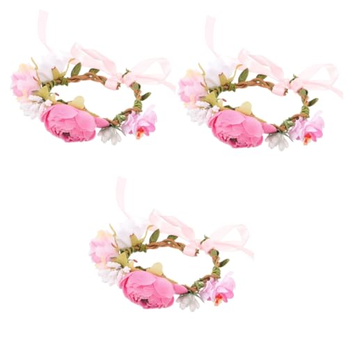 NOLITOY 3st Haustierhalsband Blumendekor Haustierzubehör Blumenschmuck Hundehochzeitshalsband Welpenzubehör Hunde-hochzeits-Bandana Leichtes Katzenhalsband Blumenhalsband Für Hunde Stoff von NOLITOY