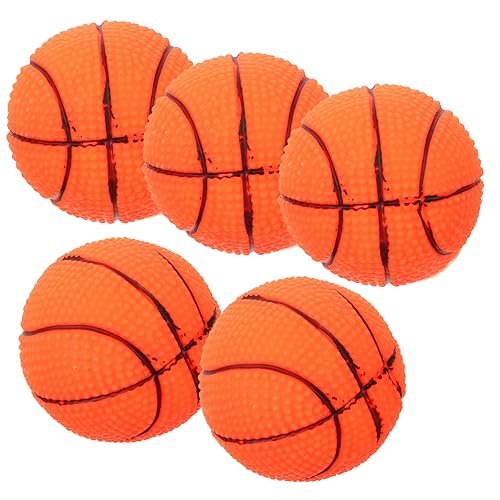 NOLITOY 5st Haustier Spielzeug Soundspielzeug Zum Trainieren Hundeball Aus Gummi Basketball-welpenspielzeug Quietschende Ballspielzeuge Quietschbälle Vinyl Hündchen Kleiner Basketball von NOLITOY