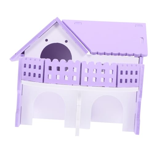 NOLITOY Hamster-Luxusvilla Hamsterhaus Hamsterhütte Hamsterversteck Schlafhütte für Hamster häuschen Hamster Spielzeug gemütlich Meerschweinchen Haustier Rennmaus Baby Hamsterkäfig PVC von NOLITOY