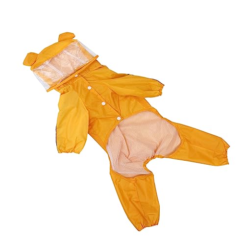 NOLITOY Regenmantel für Haustiere Hunde-regencape hunderegencape Regenponcho Hunde- -Hoodie gelber Hoodie mit Reißverschluss Leichter Blazer stylischer Hunderegenmantel Haustier von NOLITOY