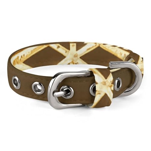 Golden Christmas Snowflake Hundehalsband mit Schnalle, niedliche Haustier-Halskette, verstellbar, Sicherheitshalsband für kleine und mittelgroße Hunde, breites Hundehalsband von NONHAI