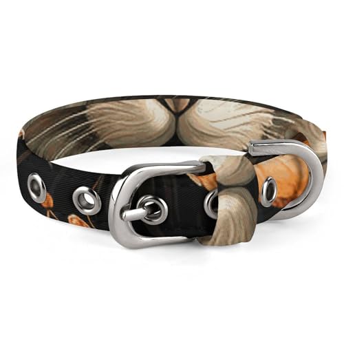 Hundehalsband mit Hasen und Pilzen, niedliche Haustier-Halskette, verstellbar, Sicherheitshalsband für kleine und mittelgroße Hunde, breites Hundehalsband von NONHAI