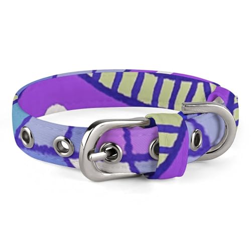 Hundehalsband mit Schnalle, niedliches Haustierhalsband, verstellbar, für kleine und mittelgroße Hunde, Violett von NONHAI