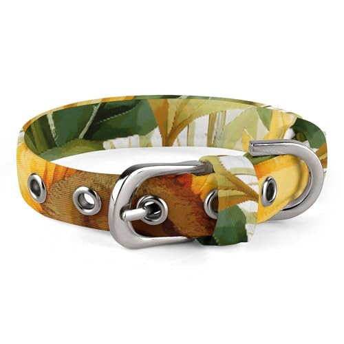 Hundehalsband mit Sonnenblume und Mais, mit Schnalle, niedliche Haustier-Halskette, verstellbar, Sicherheitshalsband für kleine und mittelgroße Hunde, breites Hundehalsband von NONHAI