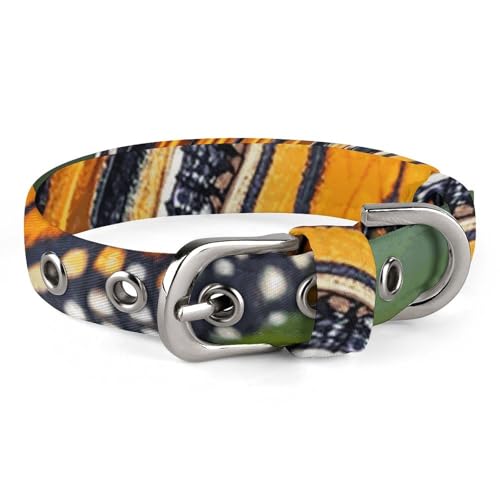 Monarch Schmetterlings-Hundehalsband mit Schnalle, niedliche Haustier-Halskette, verstellbar, Sicherheitshalsband für kleine und mittelgroße Hunde, breites Hundehalsband von NONHAI