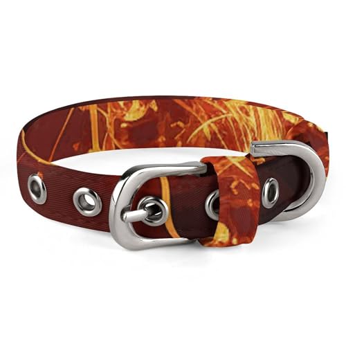 Red Flame Hundehalsband mit Schnalle, niedliche Haustier-Halskette, verstellbar, Sicherheitshalsband für kleine und mittelgroße Hunde, breites Hundehalsband von NONHAI