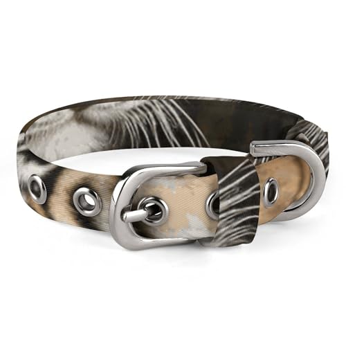 Sibirischer Tiger-Hundehalsband mit Schnalle, niedliche Haustier-Halskette, verstellbar, Sicherheitshalsband für kleine und mittelgroße Hunde, breites Hundehalsband von NONHAI