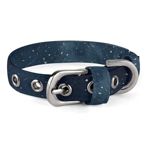 Starry Night The Mountains Hundehalsband mit Schnalle, niedliche Haustier-Halskette, verstellbar, Sicherheitshalsband für kleine und mittelgroße Hunde, breites Hundehalsband von NONHAI