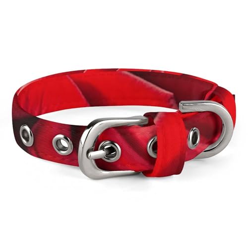 Viele rote Rosen Hundehalsband mit Schnalle, niedliche Haustier-Halskette, verstellbar, Sicherheitshalsband für kleine und mittelgroße Hunde, breites Hundehalsband von NONHAI