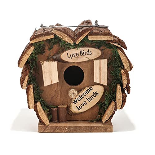 NOVEDADES MARCOS DIY Wooden Bird House Nest Handmade Eco-Friendly Bird Nest Cage Outdoor Birdhouse Garden Yard Hanging Decoration Crafts Birdwatching Garden Birdcage von NOVEDADES MARCOS