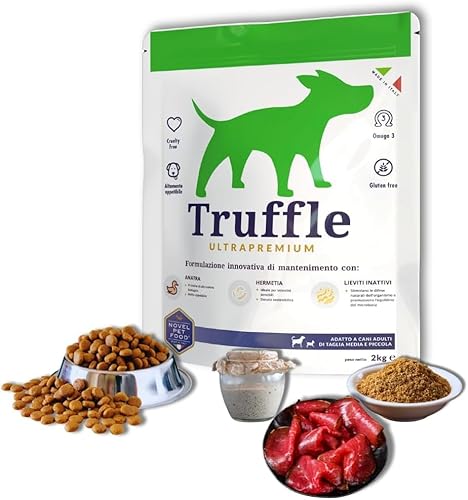 Novel Pet Food, Trüffel Ultrapremium Ente, Trockenfutter Für Ausgewachsene Hunde, Mit Insektenmehl, glutenfrei, Mit Ente, Hermetia Protein, Lachsöl, 2 kg Größe von NOVEL PET FOOD