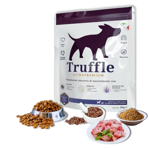 Novel Pet Food, Trüffel Ultrapremium Truthahn, Trockenfutter Für Ausgewachsene Hunde, Mit Insektenmehl, Glutenfrei, Mit Truthahn, Hermetia-Protein, Lachsöl, Größe 2 kg von NOVEL PET FOOD