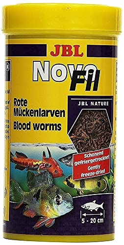 JBL NovoFil 30270 Ergänzungsfutter für wählerische Aquarienfische Rote Mückenlarven, 250 ml von JBL