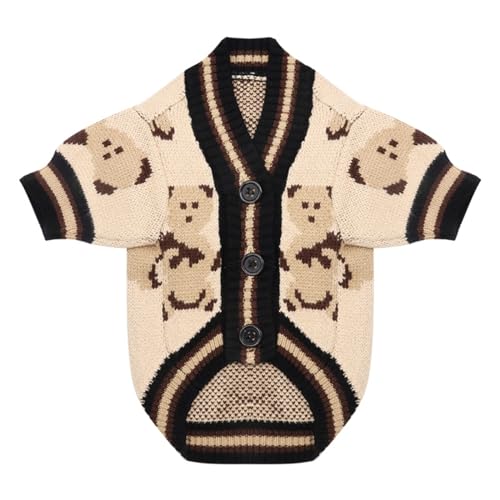 Luxuriöse Hunde- und Katzenbekleidung für kleine Hunde, warmer Winterpullover, Chihuahua-Kleidung, Haustierartikel, Strickjacke, Sweate (Farbe: Schwarz, Größe: S) von NOVSKI