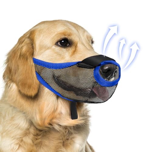 Maulkorb für Hunde mit Öffnung vorne (Blau, XL) von NOWAWEVE