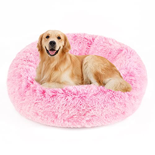 NOYAL Beruhigendes Hundebett Donut Anti-Angst-Flauschiges Hundebett und Katzenkorb für kleine, mittelgroße Hunde und Katzen von NOYAL