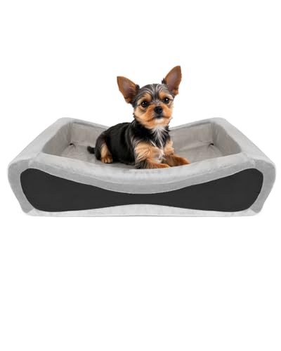 NPET Memory Foam Haustierbetten für kleine mittelgroße Hunde, orthopädische Hundebetten mit Seiten, Katzenbettmatte mit waschbarem, abnehmbarem Bezug, Größe M von NPET