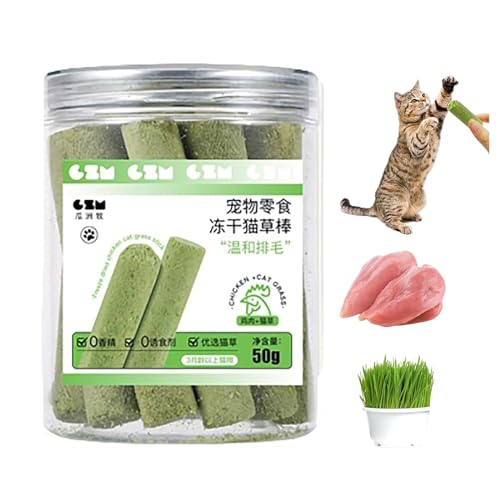 NPSMOPC Cat Grass Teething Sticks for Indoor Cats, Cat Grass Teething Stick, Cat Grass Sticks, Cat Grass Chew Sticks, Natural Grass Molar Rod Cat Toy Teeth Cleaner (1Bucket(10pcs)) von NPSMOPC