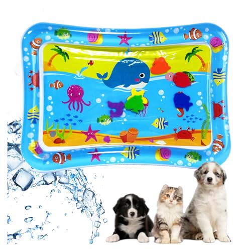 NPSMOPC Cat Splash Play Mat, Sensor Water Playmat, 2024 New Thickened Pet Water Sensory Play Mat for Cats, Water Sensory Playmat with Fish for Pet Play, Cat Play Mat (B) von NPSMOPC