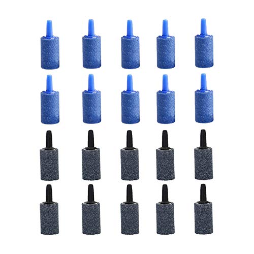 NPTGLYQW Aquarium Blase Luft Steine Ausströmer Für Aquarium Pumpe Luft Stein Ausströmer Aquarium Belüftung Diffusor Aquarium Zubehör Einfach Bequem Und Praktisch 25 * 15mm Blau Und Grau 20 Stücke von NPTGLYQW