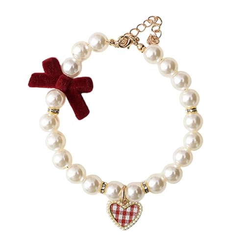 NPXUAMTJ Halskette mit Perlen, Halsschmuck, lange Lebensdauer, für modische Katzen und Tierliebhaber, modisches Katzenhalsband NPXUAMTJ Halskette mit Perlen, Halsschmuck, lange Lebensdauer, für modische Katzen und Tierliebhaber, modisches Katzenhalsband von NPXUAMTJ