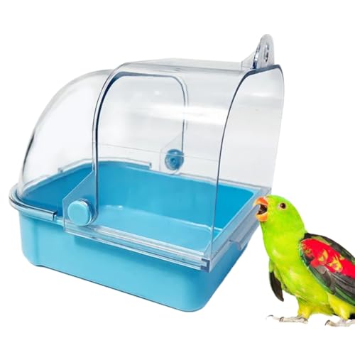 NRVTRE Papageien Badewanne, 14 * 12 * 10cm Papageien Badebox Vogelkäfig Zubehör, Vogelbadewanne, für Katzen, Finken, Wellensittiche, Lerchen Und Kleine Vögel (02#) von NRVTRE