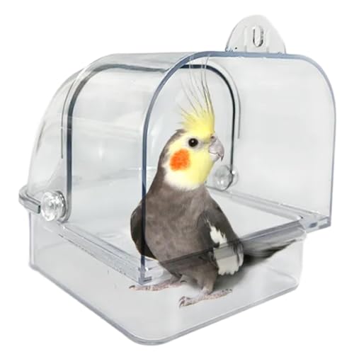 NRVTRE Papageien Badewanne, 14 * 12 * 10cm Papageien Badebox Vogelkäfig Zubehör, Vogelbadewanne, für Katzen, Finken, Wellensittiche, Lerchen Und Kleine Vögel (04#) von NRVTRE