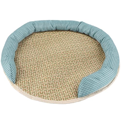 NSXAYIWE Haustier-Kühlmatte, atmungsaktives Rattan-Haustier-Kühlkissen für Hunde und Katzen, wasserdichte und Bequeme Sommer-Kühlmatte für den Innenbereich (85 x 45 x 15 cm) von NSXAYIWE