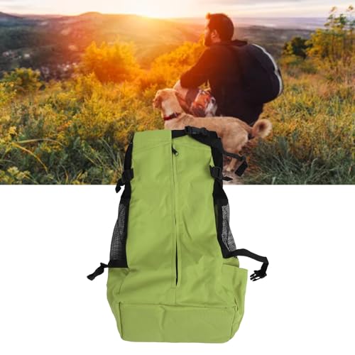 NSXAYIWE Haustiertrage-Rucksack, kleine Hundetrage aus Netzstoff mit Abnehmbarer Rückwand, Hundetrage vorne und hinten für Reisen, Outdoor, Wandern, Radfahren (Grün) von NSXAYIWE