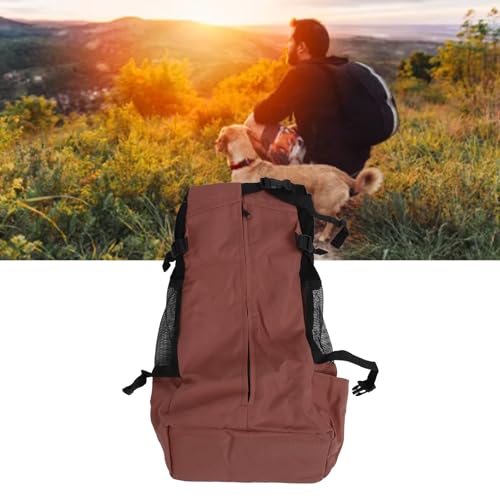 NSXAYIWE Haustiertrage-Rucksack, kleine Hundetrage aus Netzstoff mit Abnehmbarer Rückwand, Hundetrage vorne und hinten für Reisen, Outdoor, Wandern, Radfahren (Kaffee) von NSXAYIWE