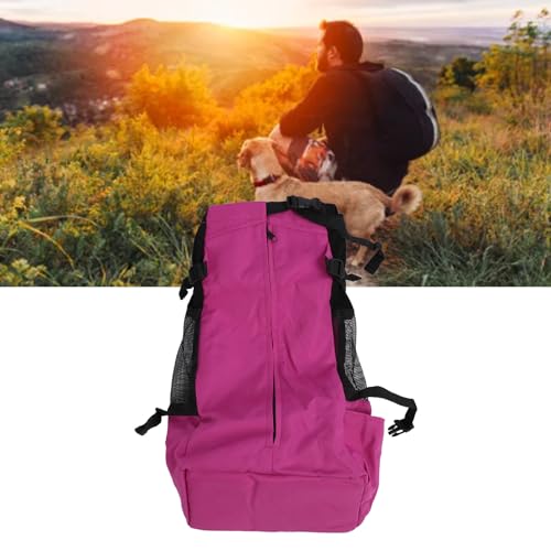 NSXAYIWE Haustiertrage-Rucksack, kleine Hundetrage aus Netzstoff mit Abnehmbarer Rückwand, Hundetrage vorne und hinten für Reisen, Outdoor, Wandern, Radfahren (Lila) von NSXAYIWE